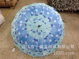 厂家直销｜晴雨两用防紫外线涤纶花布直杆伞，千禧龙雨具让品质从源头发力